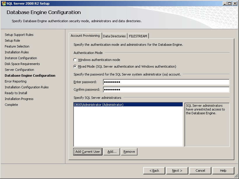 Instalacja MS SQL Server - administratorzy